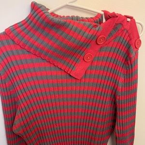 Shoulder Button Turtleneck Sweater